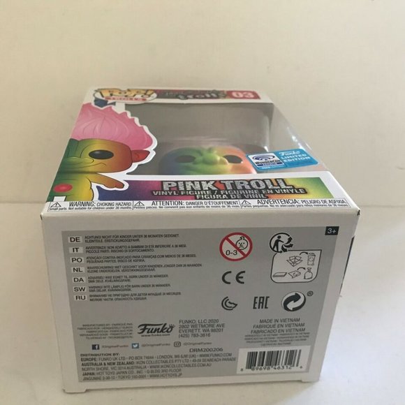 2020 Wondercon Rainbow Troll with Pink Hair Funko Pop Figure #3 - Picture 8 of 9
